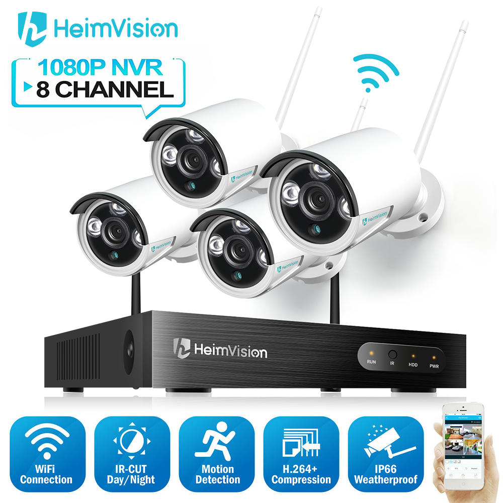 HeimVision HM241 1080P 8CH NVR Outdoor Wireless Wifi CCTV Security Camera System