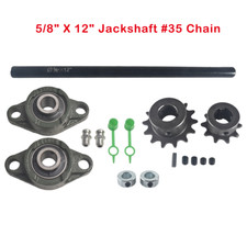 5/8" X 12"Jackshaft Sprockets w/ UCFL203 Pillow Block Bearings 35 Chain GoKart