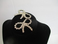 Vintage Pair Victorian Rhinestones Bow  Ribbon Style Women's Shoe Clips