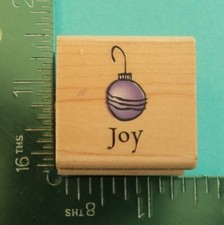 JOY Saying with CHRISTMAS ORNAMENT Rubber Stamp by Hero Arts
