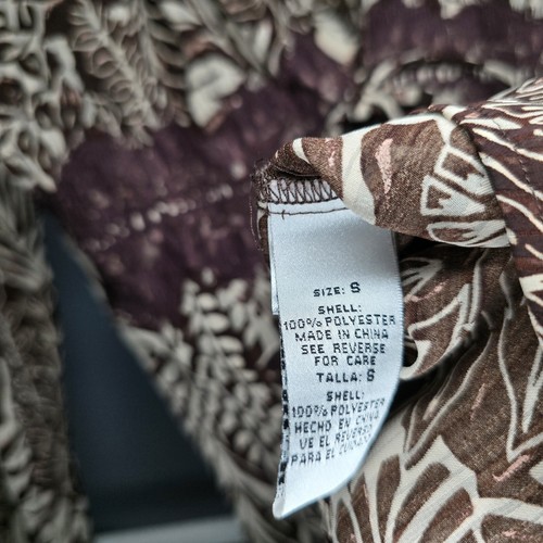 Vintage 90s/Y2K Kaelyn Max Floral Blouse-Womens SMALL-Brown/Tan-Shirt,casual - Picture 9 of 9