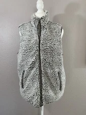 THREAD & SUPPLY Women’s Gray Arctic Fleece Sherpa Vest Fuzzy  Boho Size Large