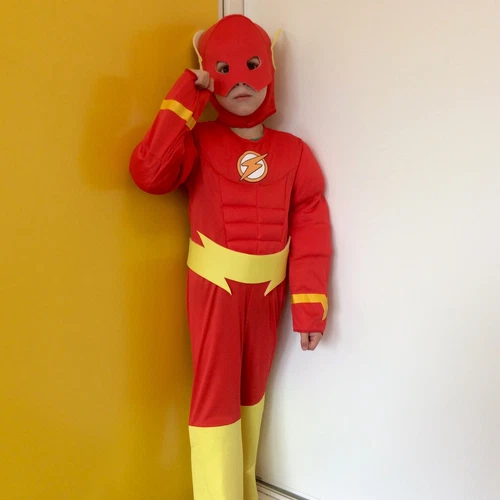 Kids The Flash Costume Muscle Chest Justice League Superhero Cosplay Christmas - Imagen 8 de 14