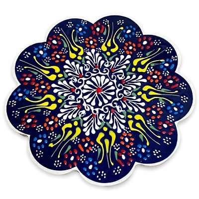 Iznik Style Ceramic Trivet Tile Turkish Floral Pottery Art 7  Boho Kitchen Decor