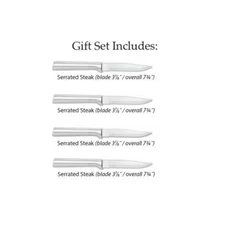 Rada Cutlery Serrated Steak Knives 4 ct Grilling USA made L/R hands + sleeves