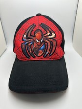 Spiderman Marvel Hat Baseball Cap Adjustable Black Red Cloth Strapback