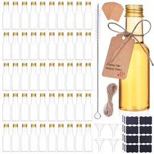 Dualshine 100 Pcs Mini Liquor Bottles, 1.7oz/50ml Shot Bottles with Gold Alum...