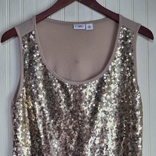 Cato Tank Top Womens XL Gold Scoop Neck Sleev...