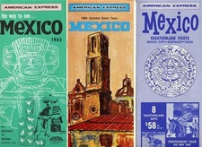 3 American Express 1965 Mexico Tours & Vacation Brochures AMEX