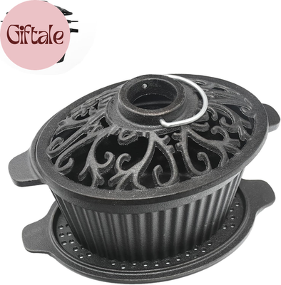 Cast Iron Wood Stove Steamer Humidifier Pot with Lattice Lid