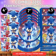 SONIC GAME MOVIE PARTY SUPPLIES BIRTHDAY DECORATION BALLOON TABLEWARE CUP PLATE