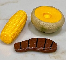 TYCO KITCHEN LITTLES - CANTALOUPE MELON CORN STEAK BARBIE FOOD COOKOUT LOT