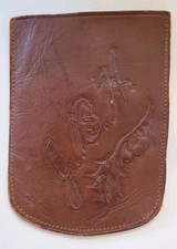 Antique Leather Vest Pocket Case Insert Protector Monogram J.B.H. c. 1900