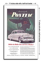 1950 Pontiac With Silver Streak Styling - 11x17 Poster 1950 Pontiac With Silver Streak Styling - 11x17 Poster