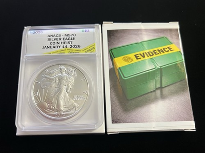 #ad #ad $10 Million Dollar Coin Heist 2026 American Silver Eagle ANACS MS 70 ASE $289.00