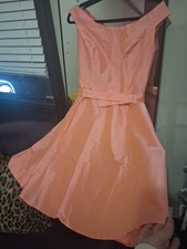 Pink Solid Off Shoulder Fit & Flare Sleeveless Knee Length Belted Bow Dress 