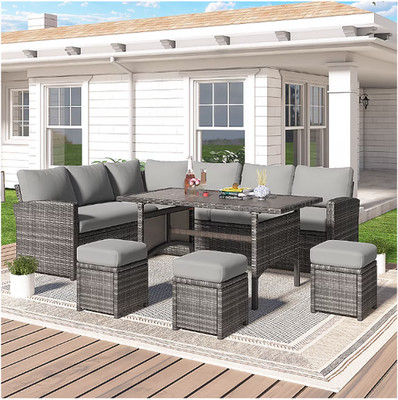 AECOJOY Wicker Rattan Outdoor Set Clearance with Dining Table&Chair SALE/NEW