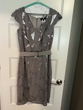 NWT Tadashi Shoji Sequin Cocktail Dress! Silver/gray! Size 10
