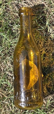 Pepsi Cola Commemorative Honey Amber Bottle New Bern NC 75th Anniversary 1973