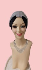 Turban. Alopecia Hair Loss Scarf Turban Head Wrap 100 Cotton Black/Gray