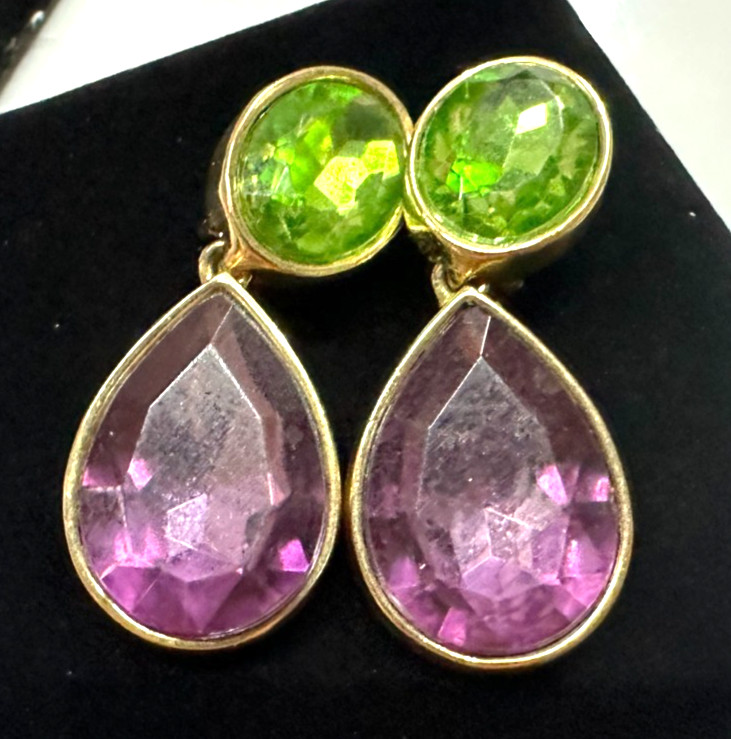 Signed SCAASI Vtg Costume Gold Tone Clip-on Earrings Jewelry Lot H
