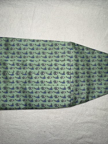 Vineyard Vines ~ Mint Green LOGO Novelty 100% SILK Cummerbund One Size Fits All - Picture 6 of 14