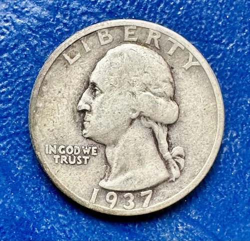 1937-S Washington Quarter. 90% Silver. F-VF Condition. Charity Auction.