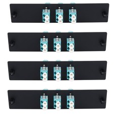 4 PCS 6 Fibers LC to LC OM3 Duplex Multi Mode Patch Panel 3 Coupler Adapters