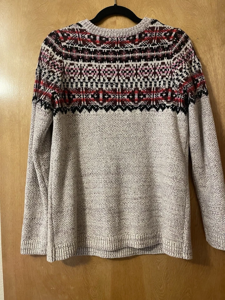 Очаровательный J Jill, пуловер свитер размер маленький с подходящей шляпой и меховым помпончиком - Изображение 4 из 4