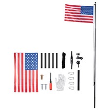Uimoso 20 ft Sectional Aluminum Flagpole Kit with Heavy-Duty Design in Black