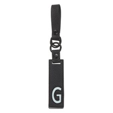 Initial Letter Keychain, PU Leather Alphabet Keychain Black Letter-G 