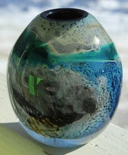 Vintage 1977 ART GLASS Paperweight Vase JOSH SIMPSON New Mexico
