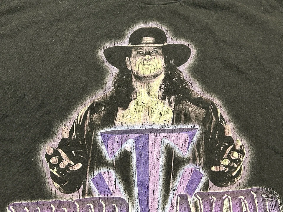 Camisa The Undertaker Para Hombre Mediana Negra Manga Corta WWE Lucha Libre WWF Foto 4 de 4