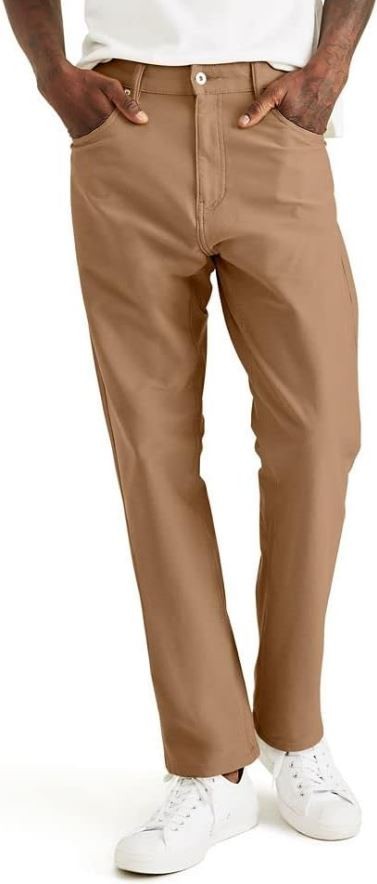 Мужские джинсы прямого кроя из комфортной трикотажной ткани Dockers коричневый цвет Foxtrot 38 Вт X 30 Л 7690₽