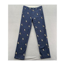 Crewcuts J.Crew Pants Boys Navy Blue Embroidered Fox Slim Fit Chino Size 14