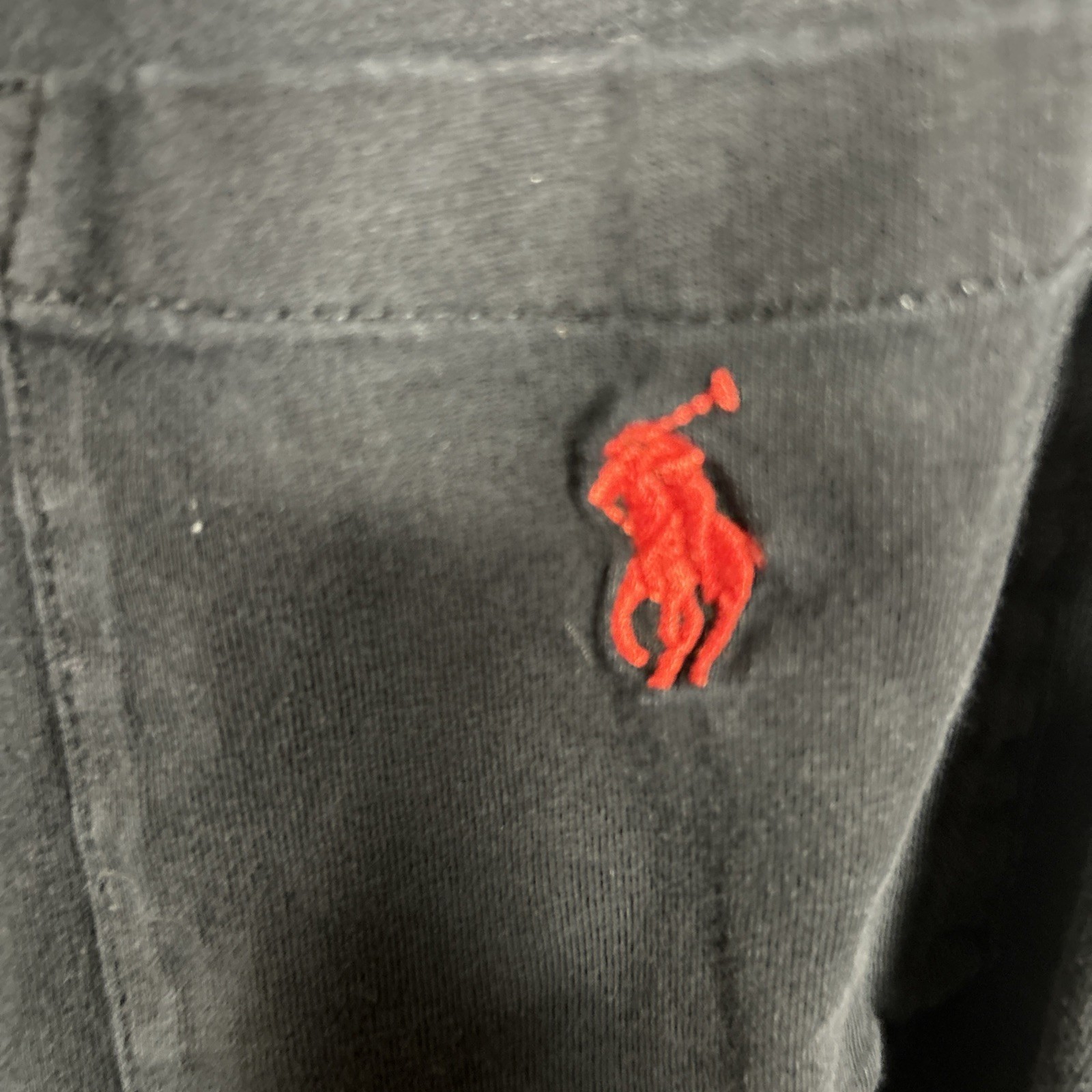 Polo Ralph Lauren Men’s Long Sleeve Pocket T-Shirt Black Red Pony Logo Size L thumbnail 3