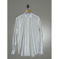 Bugatchi Uomo White Textured Stripe Dress Shi...