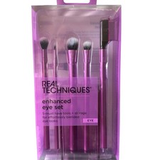 Juego de brochas de maquillaje de 5 piezas Real Techniques mejorado para ojos NUEVO sellado vegano