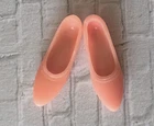 Vintage Barbie Peachy Pink Squishy Flats Marked JAPAN