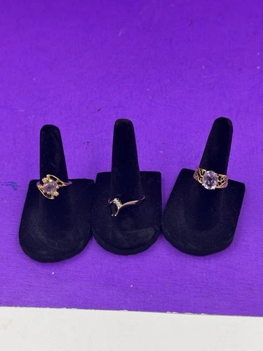 Vintage Lot Of Rings Untested Marked Costume Metal Jewelry Good Plated