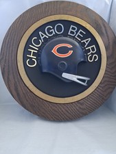 Chicago Bears 1970's 14" Round Football Helmet Wall Plaque NFL Vintage