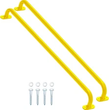 Lounsweer 2 Pcs 37'' Playground Handle Metal Safety Yellow 