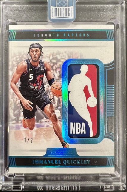 IMMANUEL QUICKLEY 2024-25 PANINI EMINENCE GAME WORN LOGOMAN PATCH /2 RAPTORS