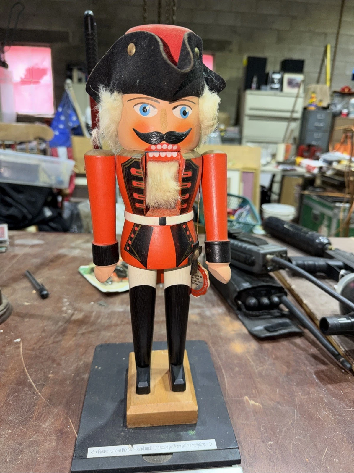 VINTAGE VOLKMAR MATTHES WESTERN GERMANY HAND MADE 14” NUT CRACKER SOLDIER