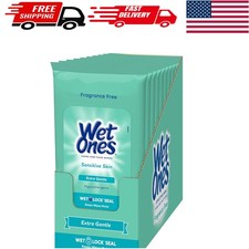 Gentle Aloe-Infused Hand  Face Wipes for Sensitive Skin - 20 Count Travel Size