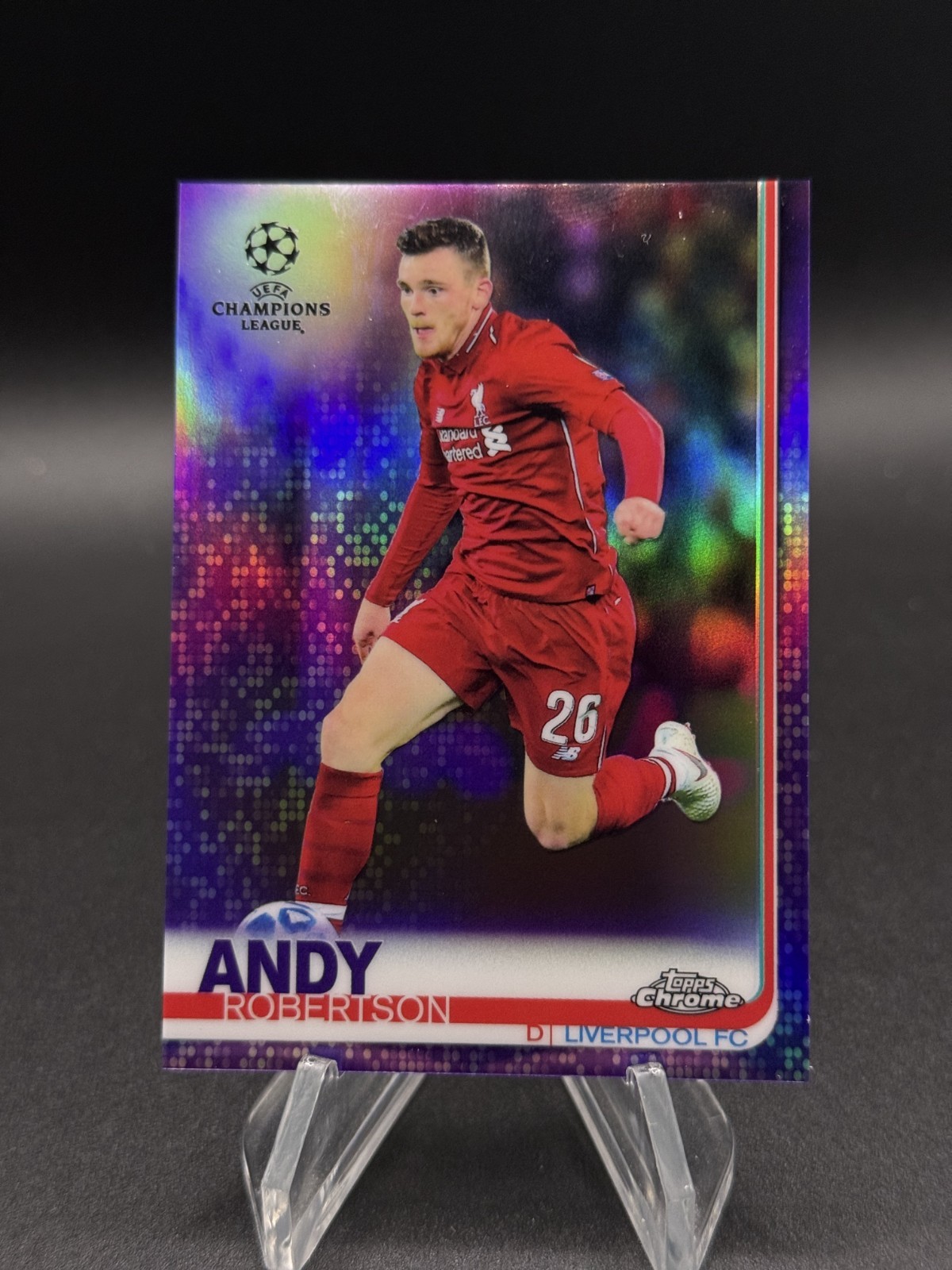 2018-19 Chrome UEFA Champions League Andy Robertson Purple Refractor /250 #62
