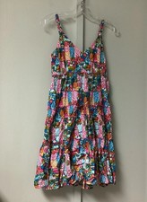 Island Beach Dress Summer Size Small Sweetheart Neckline Spaghetti Strap Tiered
