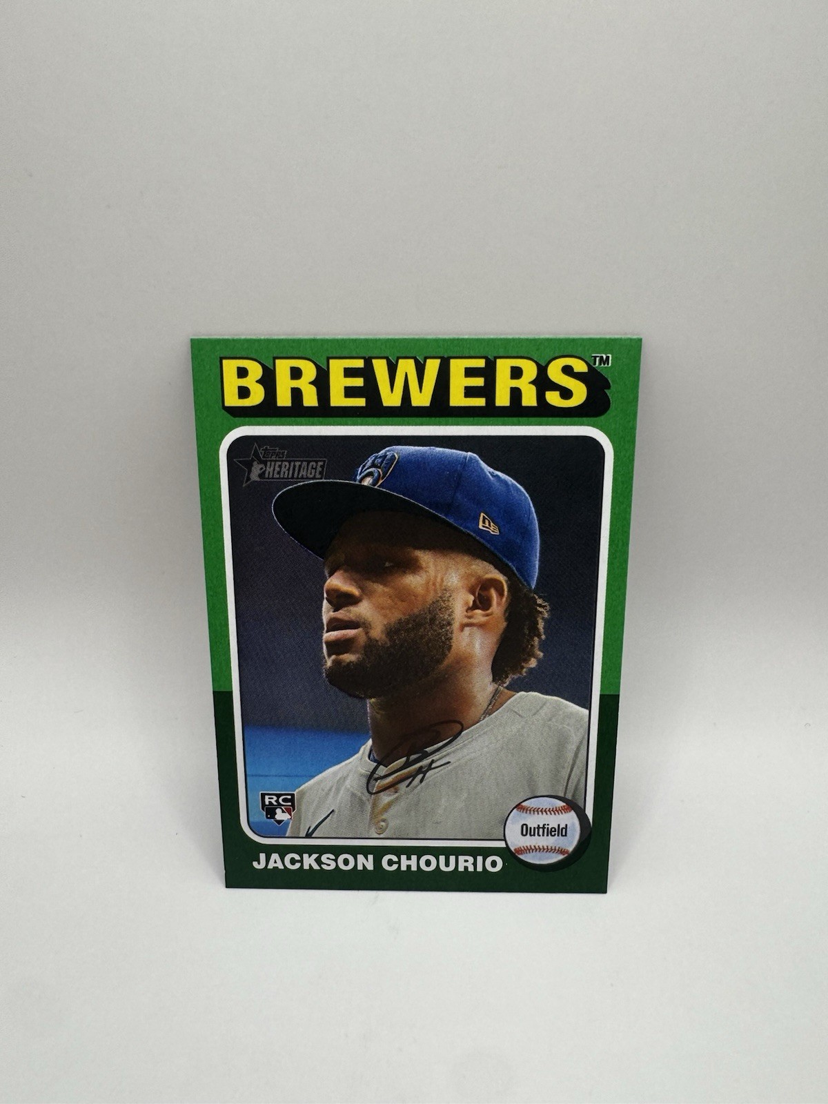 2024 Topps Heritage High Number Green Border Jackson Chourio RC #632 Brewers