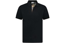 Burberry Authentic Check Details Hartford Men Polo Size M In Black