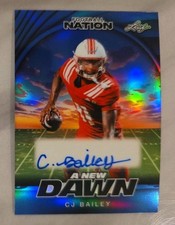2025 Leaf Football Nation A New Dawn Blue CJ Bailey 5/7 Auto